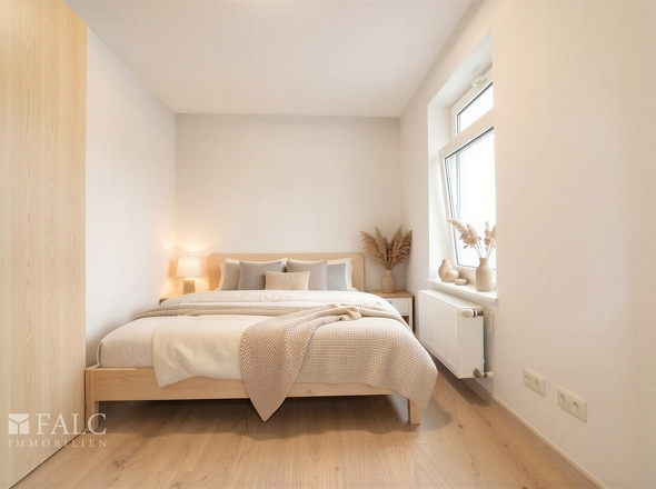 Schlafzimmer Einrichtungsbeispiel - (KI generiert)
