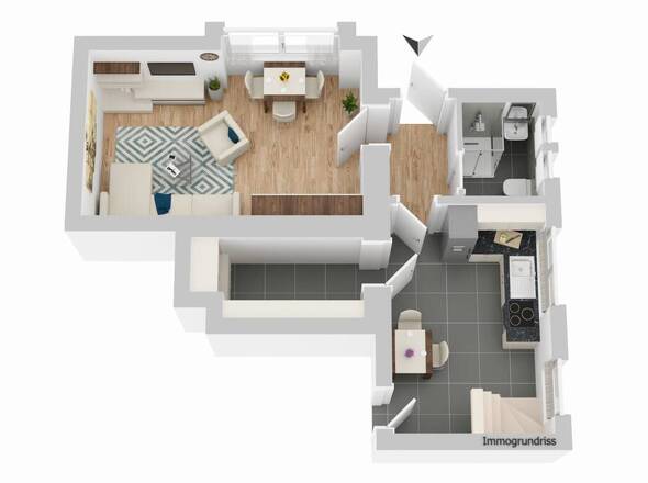Grundriss Souterrain Whg. III Ebene 1