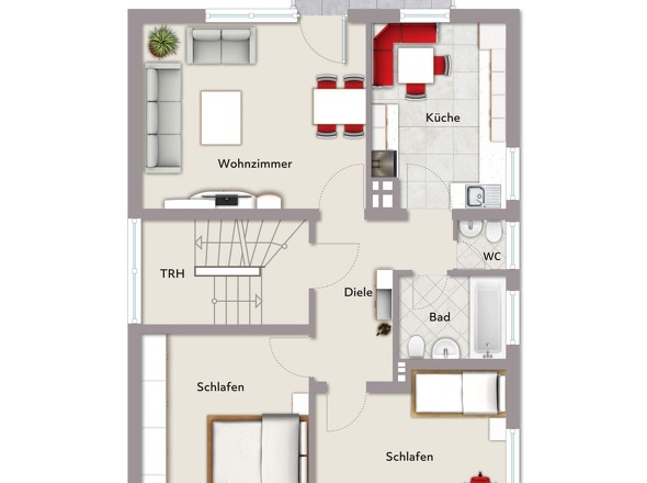 OG: 3ZKB,WC ca. 73 m² Wfl.