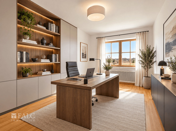EG Zimmer - Einrichtungsbeispiel Büro - KI generiert