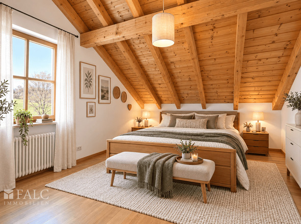 Schlafzimmer Einrichtungsbeispiel - KI generiert