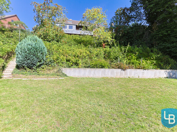Blick zum Haus aus dem Garten