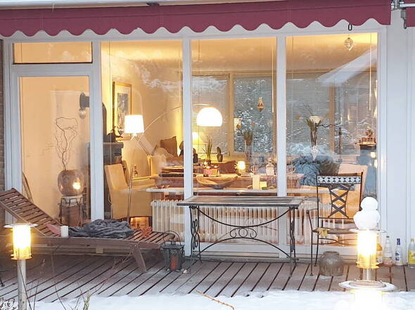 Gartenansicht ERH im Winter