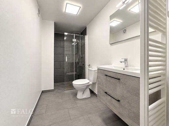 Modernes Badezimmer mit begehbarer Dusche
