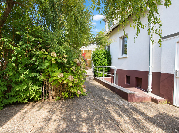 Seitlicher Weg am Haus