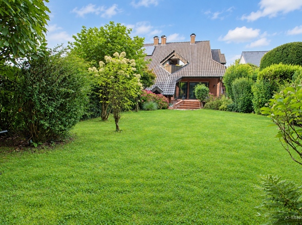 Blick vom Garten zum Haus